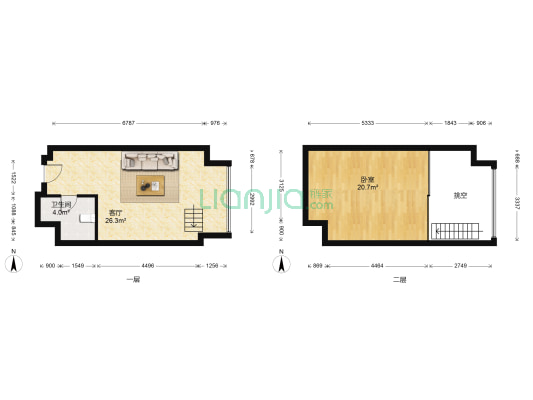 梦享城 1室1厅1卫 43平方