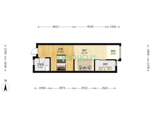 祥和雅居 1室1厅1卫 47平方