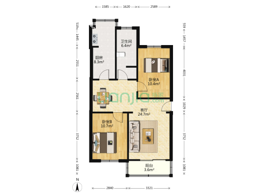 纬五路60号院 2室1厅1卫 77平方