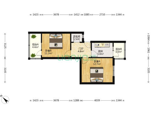 宏济上路88号 2室0厅1卫 50平方
