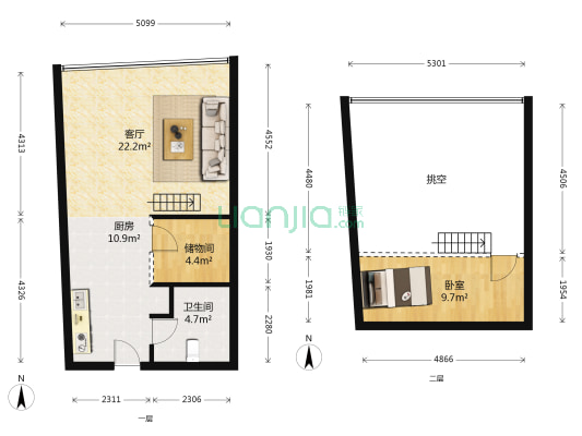广益大厦 1室1厅1卫 66平方