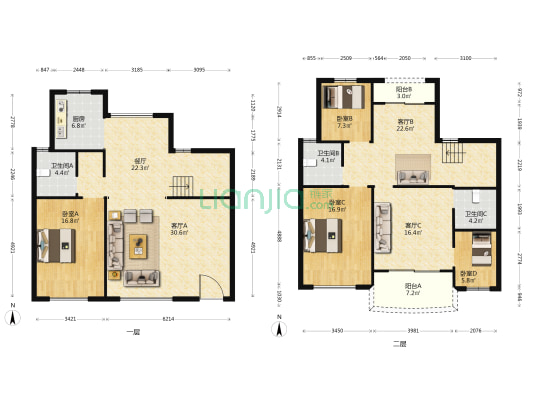 世茂江海天成 4室4厅3卫 213平方