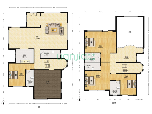 恒大御景半岛棕榈湖 4室1厅5卫 628平方