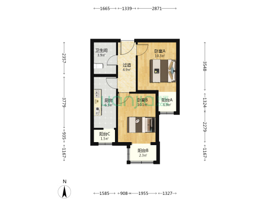 文晟家园南里 2室0厅1卫 60平方