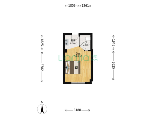 城市驿站 1室0厅1卫 30平方