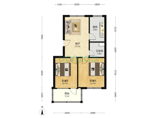 闻兴路366号 2室1厅1卫 67平方