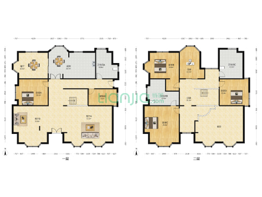 新上海花园洋房 5室3厅3卫 368平方