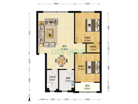 荆湘路37号 2室1厅1卫 99平方