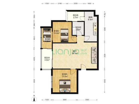 莲花逸都 3室1厅1卫 82平方
