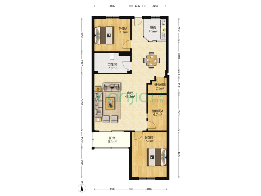 江田公寓 2室1厅1卫 108平方