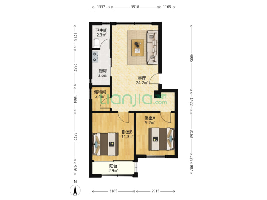 下渡大街47号大院 2室1厅1卫 70平方