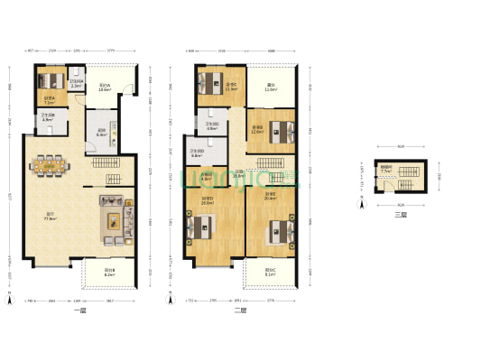 京明凤凰家园 5室1厅4卫 262平方