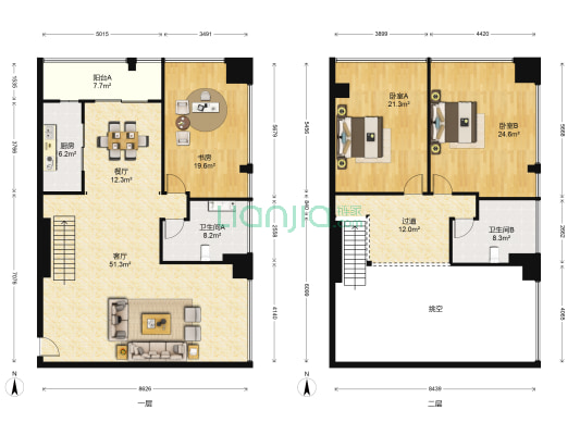 时代国际 3室2厅2卫 147平方