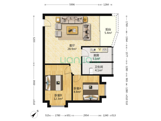 怡昌花园一期 2室1厅1卫 77平方