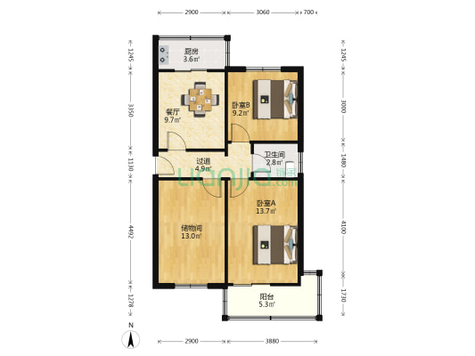 沙发厂家属院 2室1厅1卫 60平方