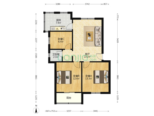 油车北二弄 3室1厅1卫 86平方