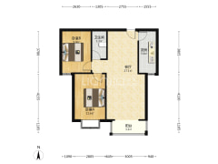 北京理想城精装两居，全南户型，中间楼层采光无遮挡-涿州北京理想城户型图