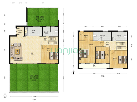 海逸长洲B区 4室1厅3卫 229平方
