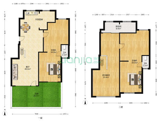 保利林语C区 3室1厅3卫 200平方