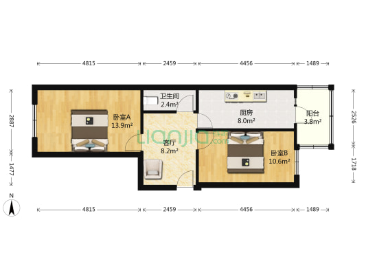 和平小区 2室1厅1卫 61平方