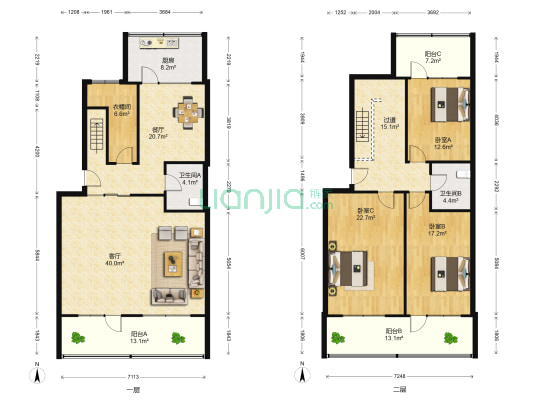 环山路39号 3室2厅2卫 195平方