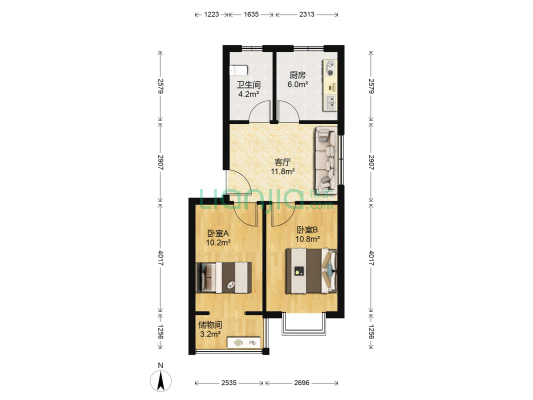 府前小区 2室1厅1卫 65平方