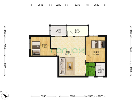 西村教师楼 2室1厅1卫 68平方