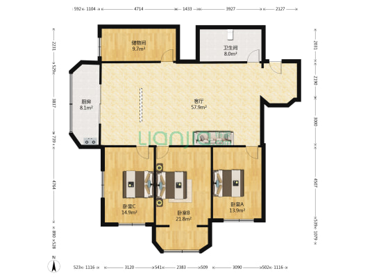 建民巷 3室1厅1卫 168平方