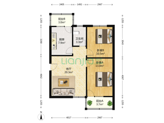 农委家属院 2室1厅1卫 80平方