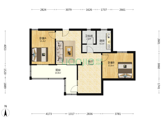 人民支路 2室1厅1卫 75平方