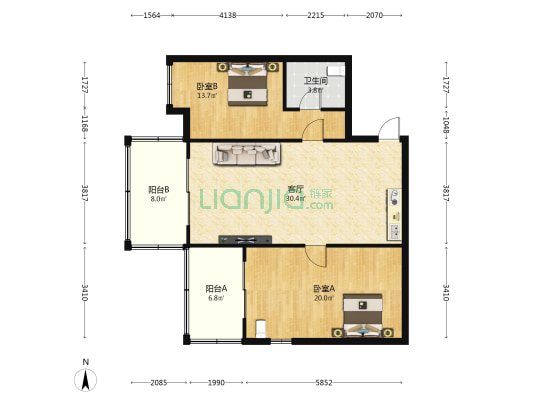 凤凰水城凤凰湾 2室1厅1卫 99平方