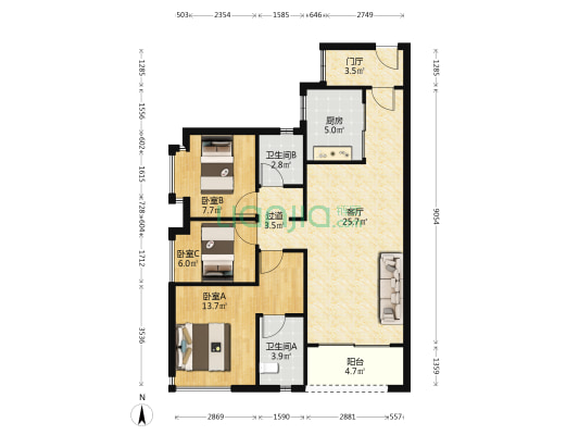 时代香海彼岸 3室1厅2卫 100平方