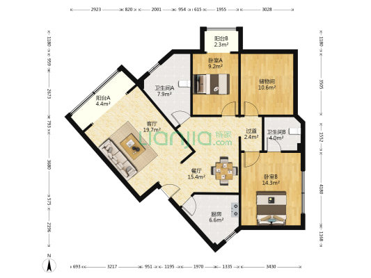 景德二巷23号 2室2厅2卫 132平方