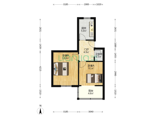 将军街14号 2室0厅1卫 48平方