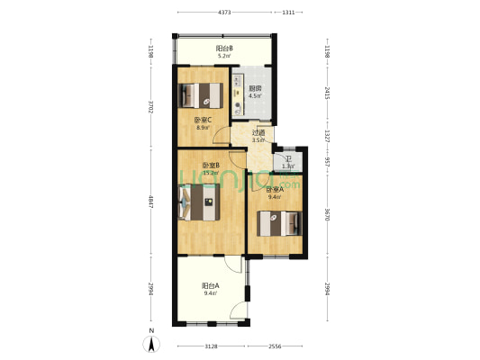 义合西街9号 3室0厅1卫 52平方