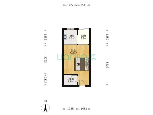 云湖景苑 1室0厅1卫 33平方