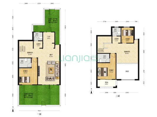 安联尚璟府 3室1厅4卫 138平方