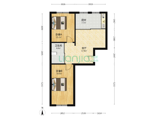盛世天城 2室1厅1卫 74平方
