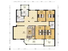 宜佳旺旁 平层 四居室 中间楼层-涿州供电公司小区户型图