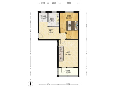 三五四三社区居民委员会 1室2厅 南 北-涿州三五四三社区居民委员会户型图