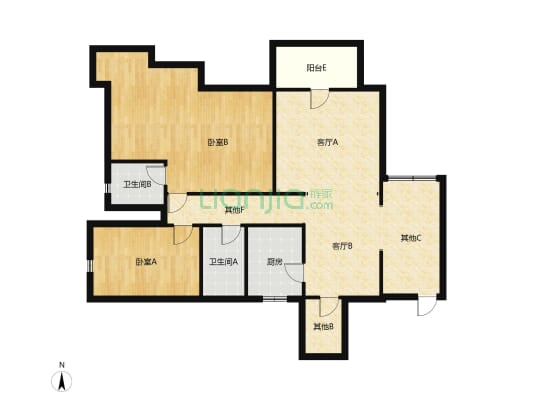华新 沐林美郡 精装4房2厅2卫 电梯中层 满2-户型图
