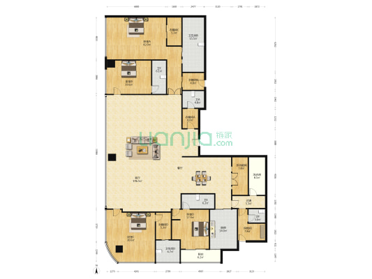 世纪国泰中心 5室1厅6卫 532平方