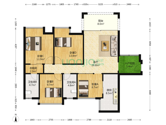 宏益公馆 4室1厅2卫 115平方