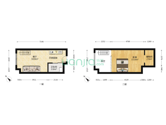 中东红街 1室1厅1卫 37平方