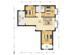 涿州高铁东站，鸿坤理想湾全明三居室，可步行到高铁站-涿州鸿坤理想湾南区户型图