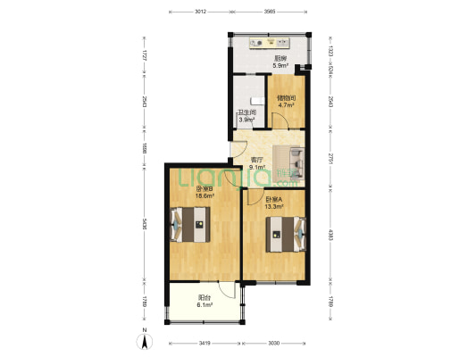 市直机关 2室1厅1卫 75平方