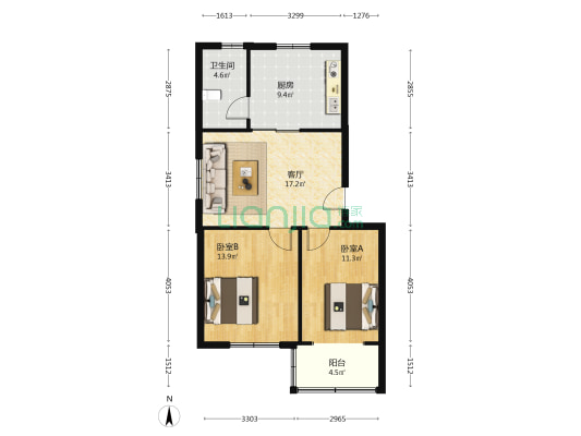 文峰佳苑 2室1厅1卫 75平方