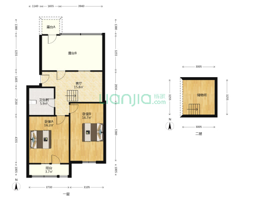 庆达园 2室1厅1卫 69平方