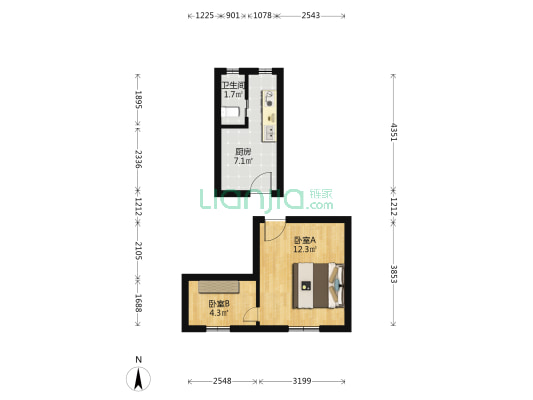 西潭新村 2室0厅1卫 35平方