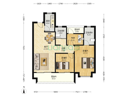 逸涛苑 3室1厅2卫 101平方